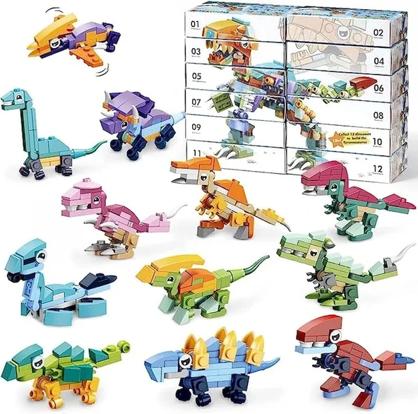 Bricks - Tyrannosaurus 12 in 1 Dinazor Yapım Seti - Blok Oyuncak SM195B - Resim 10