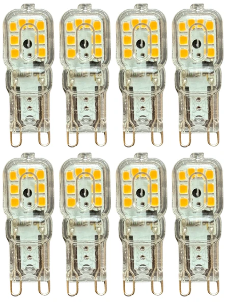 (8 Adet) Osaka 3W Sarı Işık (3000K) Dim Edilebilir G9 Duylu Led Kapsül Ampul ürün görseli