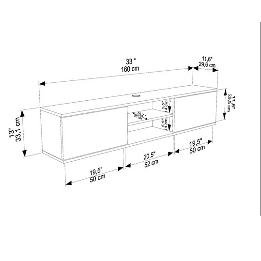 TV Sehpası Leydi Safir Beyaz 160 cm - Resim 5