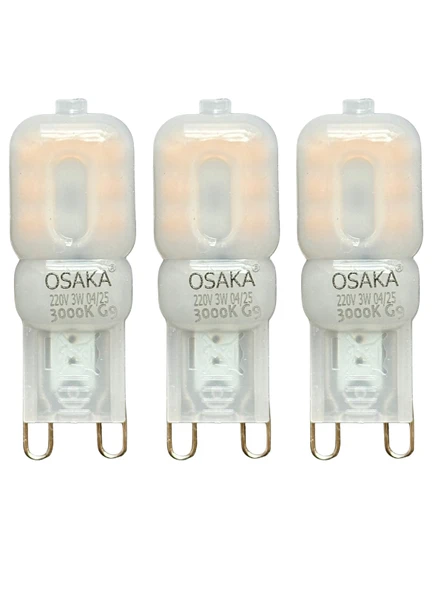 (3 Adet) Osaka 3W Sarı Işık (3000K) Buzlu Dim Edilebilir G9 Duylu Led Kapsül Ampul ürün görseli 1