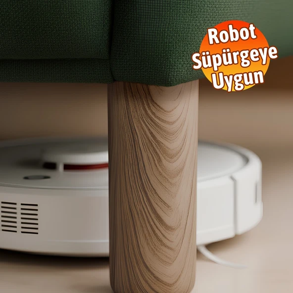 Kübik Meşe Sert Plastik 15 cm Mobilya Kanepe Koltuk Baza Yükseltme Ayağı Tekli Bohem Ayak - Resim 4