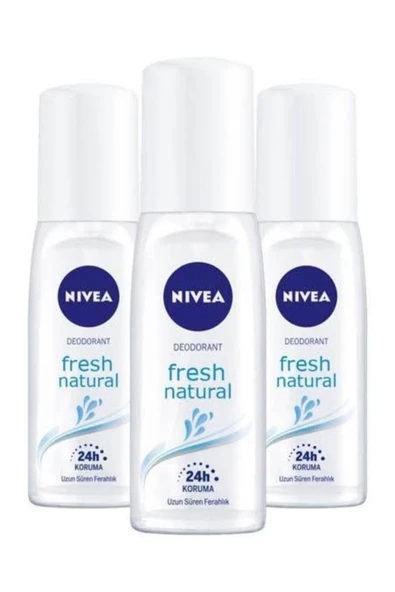 NIVEA Kadın Pump Sprey Deodorant Fresh Natural 48 Saat Deodorant Koruması 75ml 3'lü Set