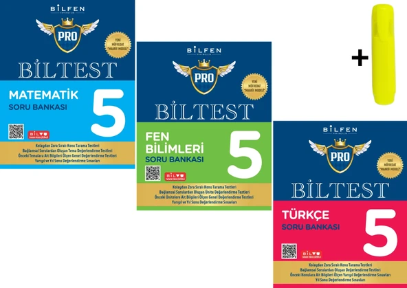 Bilfen 5. Sınıf Biltest Matematik Fen Türkçe Soru Bankası Seti ürün görseli