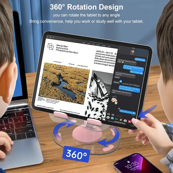 Powermaster PM-24571 Q16 360 Derece Hareketli Şeffaf Ipad Tablet Ve Telefon Tutucu Stand - 3