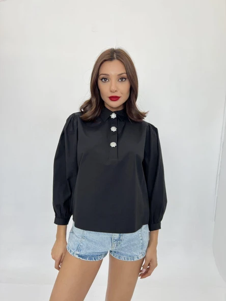 7043 GÖMLEK-SİYAH - Resim 3