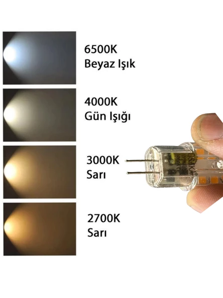 (8 Adet) Osaka 12Volt 3W Sarı Işık (3000K) G4 Duylu Led Kapsül Ampul - Resim 4