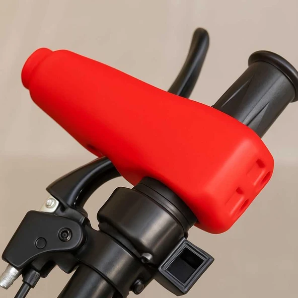 Knmaster Alarmlı Motosiklet Elcik Manet Fren Kilidi-Kırmızı - Resim 2