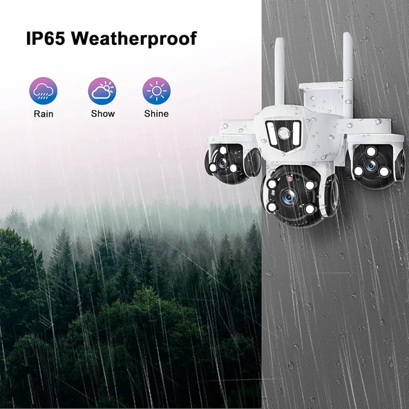 MPIA MIZU 6MP Üç Kameralı 10X Dijital Zoom Gece Görüş Wifi Sesli Türkçe - Resim 7