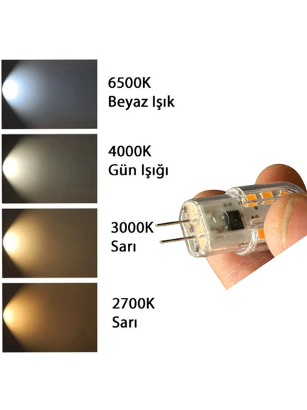 (6 Adet) Osaka 3W Sarı Işık (3000K) G4 Duylu Led Kapsül Ampul - Resim 4