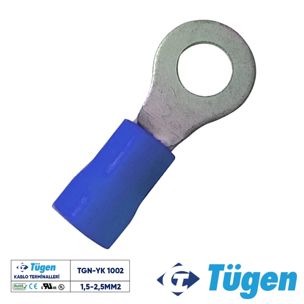 Tügen 1,5-2,5mm2 M10 Yuvarlak Kablo Ucu ( 1 Kutu 200 Adet ) ürün görseli 1