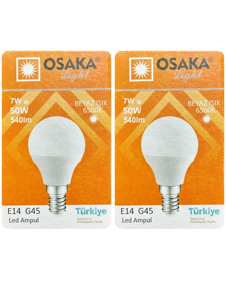 (2 Adet) Osaka 7W (50W) Beyaz Işık E14 Duylu (İnce Duy) Led Mini Ampul ürün görseli 1