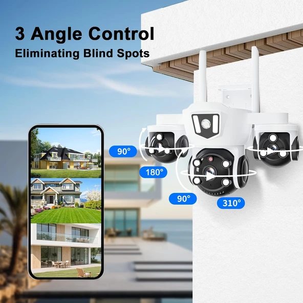 MPIA MIZU 6MP Üç Kameralı 10X Dijital Zoom Gece Görüş Wifi Sesli Türkçe - Resim 4