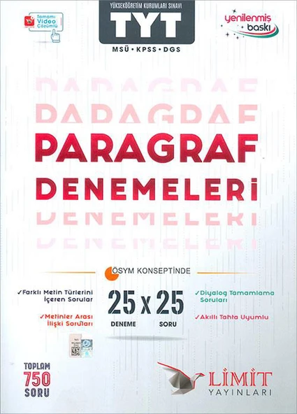 TYT MSÜ KPSS DGS Paragraf 25 X 25 Denemeleri ürün görseli