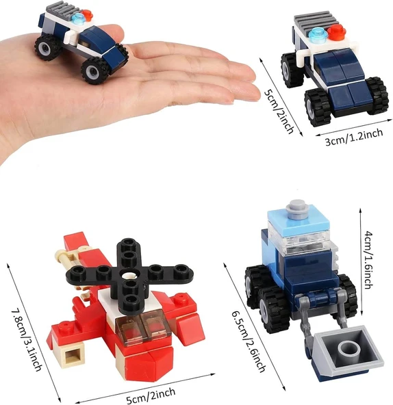 İdeas - 6 in 1 - Blok Oyuncak Pervaneli Uçak SM207-B - Resim 8