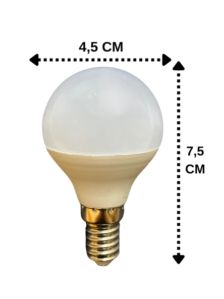 (5 Adet) Osaka 7W (50W) Sarı Işık E14 Duylu (İnce Duy) Led Mini Ampul - Resim 3