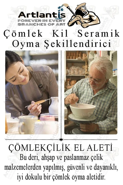 Çömlek Kil Seramik Polimer Oyma Şekillendirici Çift Taraflı Detay Kalemi 2 Adet Seramik Modelaj Oyma - Resim 4