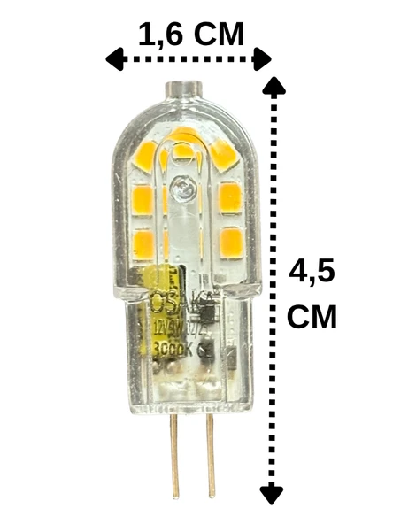 (3 Adet) Osaka 12Volt 3W Sarı Işık (3000K) G4 Duylu Led Kapsül Ampul - Resim 2