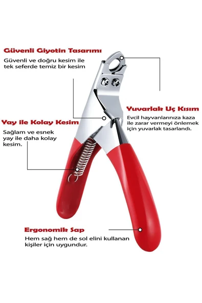 Mucit Home Kedi Köpek Tırnak Makası Kedi Köpek Pati Bakım Kuş Tavşan Tırnak Kesim Makası - Resim 4