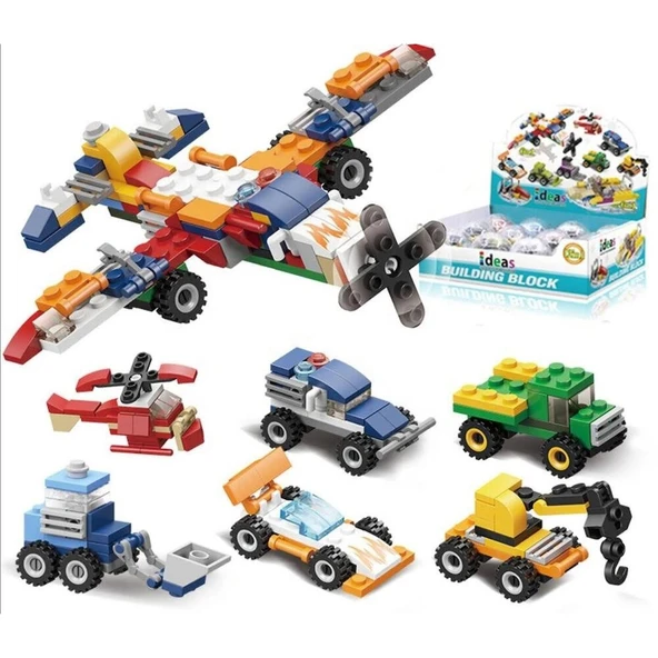 İdeas - 6 in 1 - Blok Oyuncak Pervaneli Uçak SM207-B ürün görseli