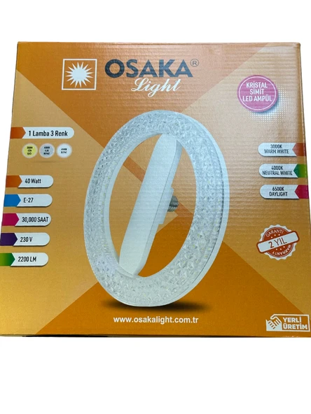 (1 Adet) Osaka 40W Sarı-Günışığı-Beyaz E27 Duylu Simit Ampul ürün görseli