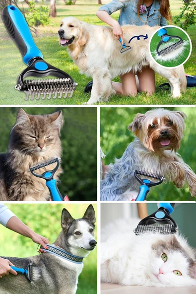 Mucit Home Metal Uçlu Köpek Kedi Uzun Tüy Bakım Tarağı Tüy Topak Kıtık Açıcı Tarak 1 Adet - Resim 4