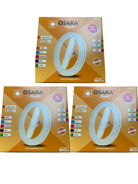(3 Adet) Osaka 40W Sarı-Günışığı-Beyaz E27 Duylu Simit Ampul ürün görseli 1