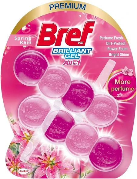 Bref WC Brilliant Tuvalet Temizleme Jel Çiçek Kokulu 2'li 2 x 42 g , Jel Çiçek 2 ürün görseli