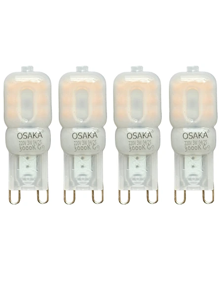 (4 Adet) Osaka 3W Sarı Işık (3000K) Buzlu Dim Edilebilir G9 Duylu Led Kapsül Ampul ürün görseli 1
