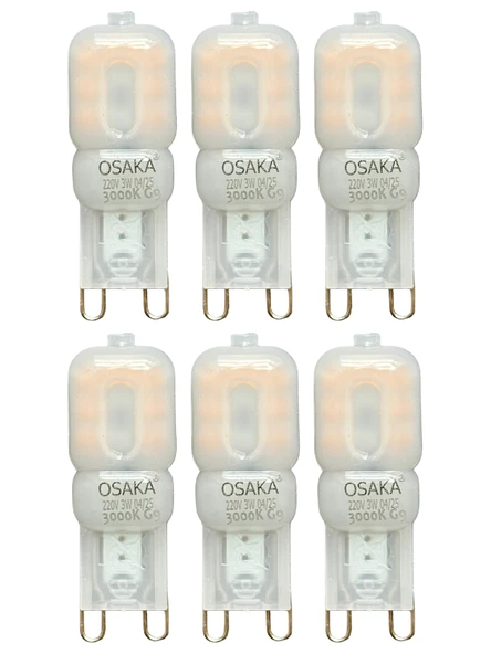 (6 Adet) Osaka 3W Sarı Işık (3000K) Buzlu Dim Edilebilir G9 Duylu Led Kapsül Ampul ürün görseli 1