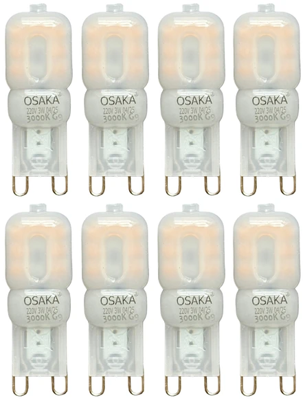(8 Adet) Osaka 3W Sarı Işık (3000K) Buzlu Dim Edilebilir G9 Duylu Led Kapsül Ampul ürün görseli