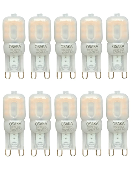 (10 Adet) Osaka 3W Sarı Işık (3000K) Buzlu Dim Edilebilir G9 Duylu Led Kapsül Ampul ürün görseli 1