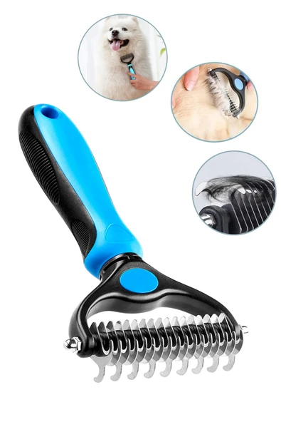 Mucit Home Metal Uçlu Köpek Kedi Uzun Tüy Bakım Tarağı Tüy Topak Kıtık Açıcı Tarak 1 Adet - Resim 3