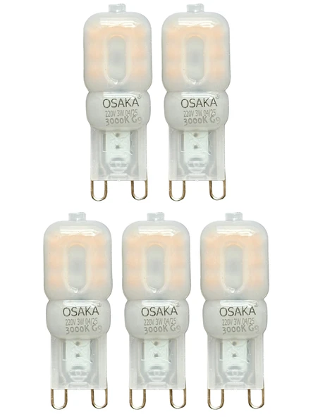 (5 Adet) Osaka 3W Sarı Işık (3000K) Buzlu Dim Edilebilir G9 Duylu Led Kapsül Ampul ürün görseli 1