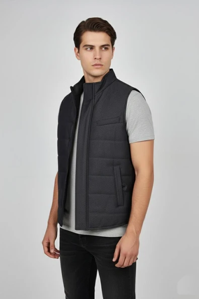 Erkek Spor Hakim Yaka Yelek Regular Kalıp 959-309 BGL-ST04875 - Resim 5