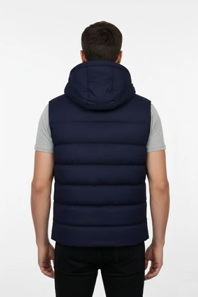 Erkek Spor Kapüşonlu Yelek Regular Kalıp 961-309 BGL-ST04874 - Resim 6