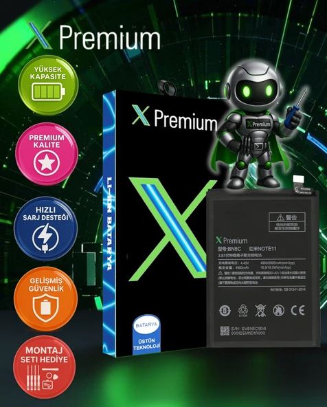 Xpremium Xiaomi Redmi Note 11 Uyumlu Batarya Pil Süper Yüksek Kalite 5000 mAh BN5C