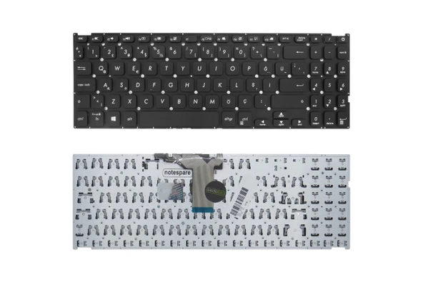 Asus Uyumlu F515, F515D, F515DA, F515E, F515EA, F515EP, F515FA, F515JA Klavye TR  Siyah ürün görseli 1