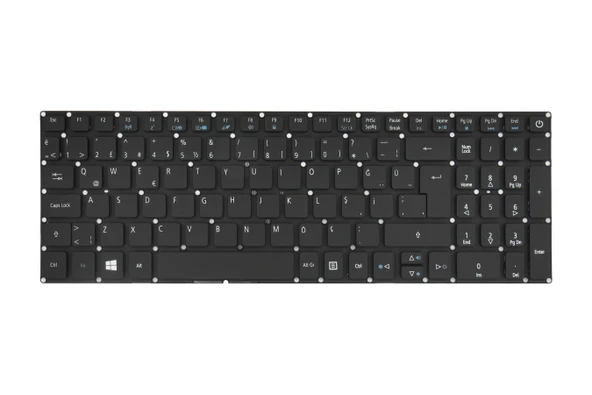 Acer Uyumlu Aspire ES1-533-P0H2, ES1-533-P8VL, ES1-572-33TK, ES1-572-34XC Klavye TR  Işıklı Siyah - Resim 2