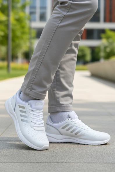 Walkway Beyaz Bağcıklı Erkek Spor Ayakkabı - Resim 3