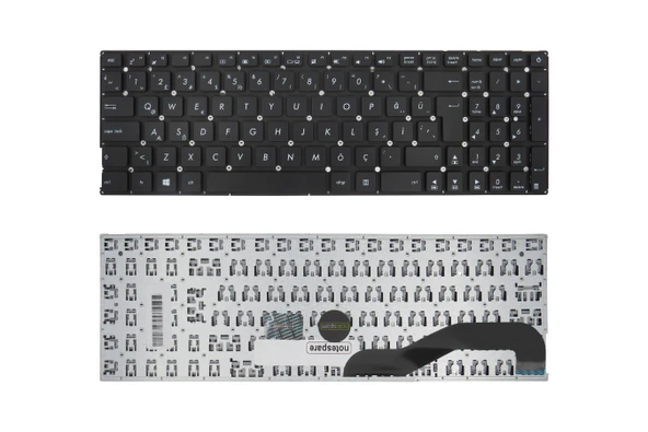 Asus Uyumlu F543, F543M, F543MA, F543N, F543NA Klavye TR  Siyah ürün görseli 1