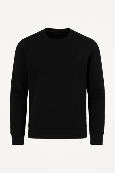 Troy Erkek Slim Fit Uzun Kol Sıfır Yaka Sweatshırt-7442