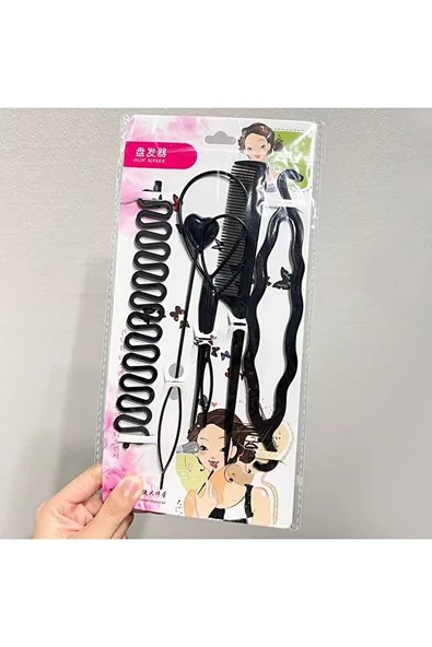 Monalisa Home Gösterişli Siyah Renk Saç Şekillendirici Set - Resim 4