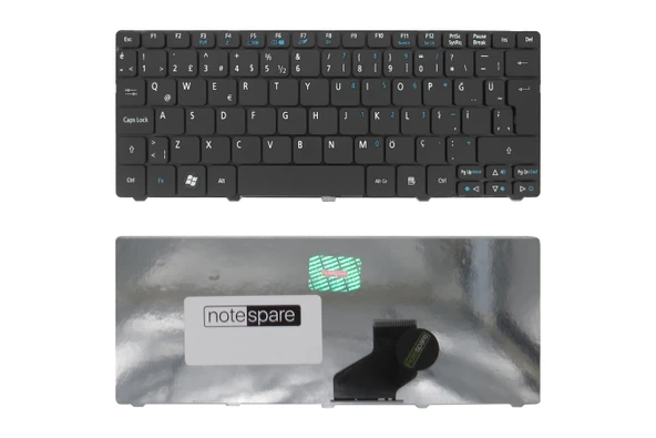 Acer Uyumlu Aspire One D255E-13661, D255E-13670, D255E-13695, D255E-13808 Klavye TR  Siyah ürün görseli 1