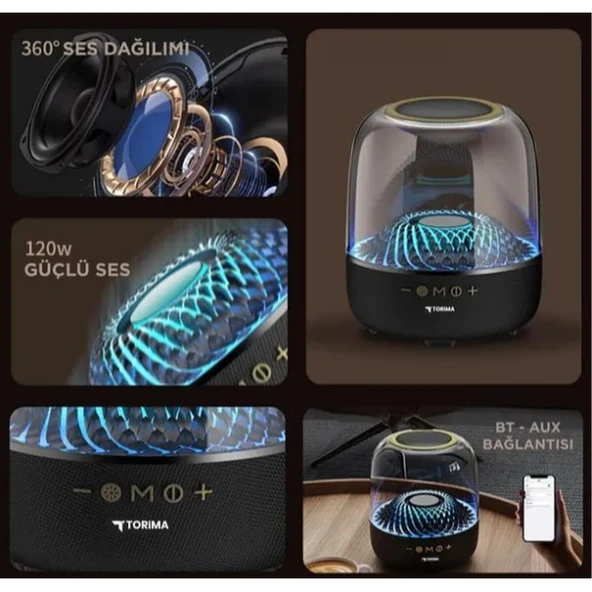 D33 Siyah Taşınabilir Kablosuz Bluetooth Hoparlör - Resim 4