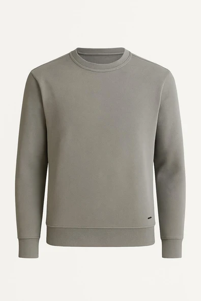 Troy Erkek Slim Fit Uzun Kol Sıfır Yaka Sweatshırt-7442 - 6