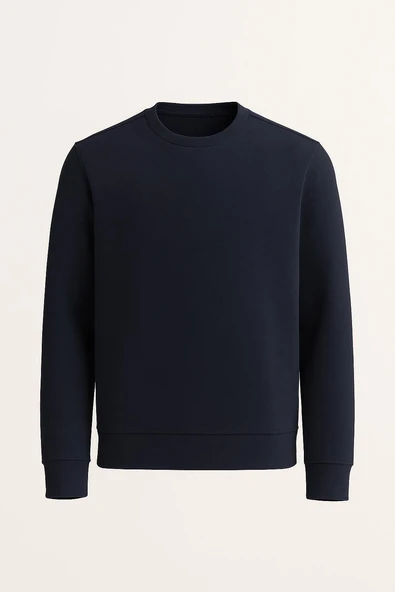 Troy Erkek Slim Fit Uzun Kol Sıfır Yaka Sweatshırt-7442 - 4