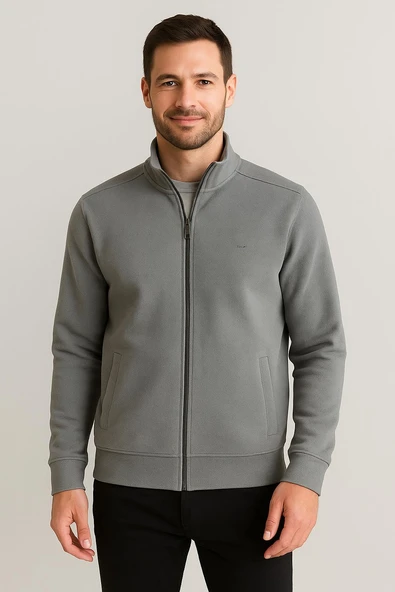 Troy Slim Fit Erkek Tam Fermuarlı Ceket - 7441 - 3