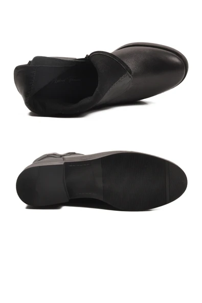 Aspor Siyah Hakiki Deri İçi Polarlı Kadın Topuklu Bot - 5