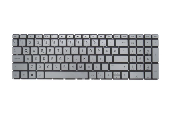 HP Uyumlu Pavilion Gaming 16-a0003nt (1Y7D8EA), 16-a0004nt (1Y7D9EA) Klavye TR  Gümüş Gri - Resim 2