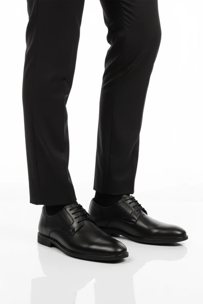 Aspor Siyah Hakiki Deri Erkek Klasik Ayakkabı ürün görseli